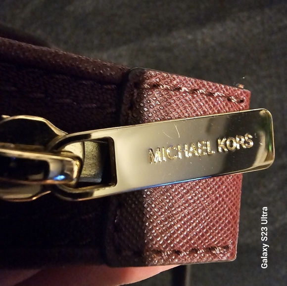 Michael Kors Maroon Selma Saffiano Leather Crossbody Bag - Picture 4 of 16